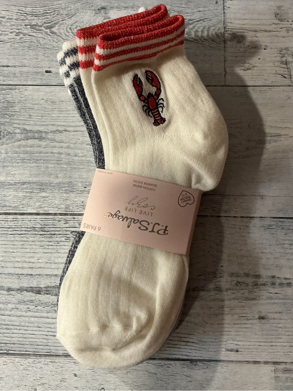 P.J. Salvage Women’s 6Pk Cotton Blend Ribbed Quarter Socks